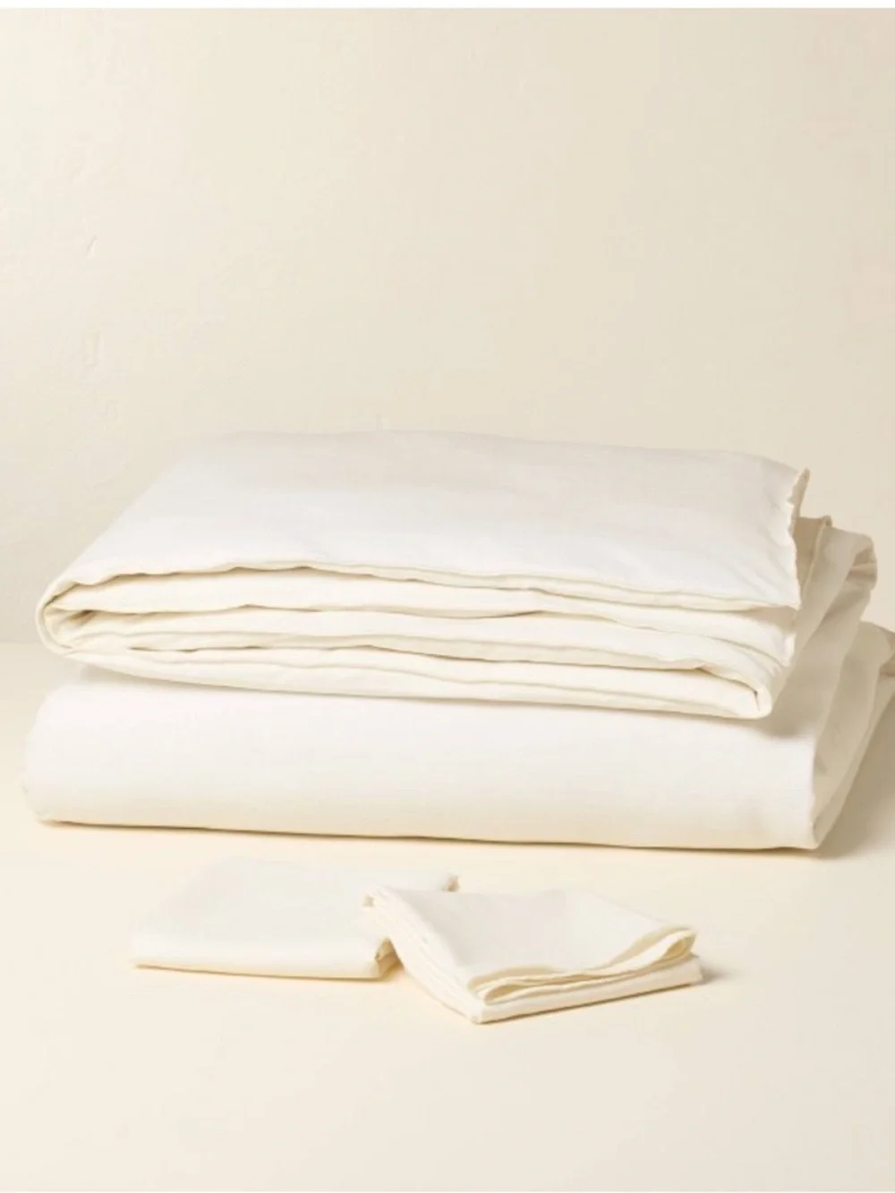 HEARTH & HAND NWT 3pc King Solid Duvet Cover Set -Sour Cream